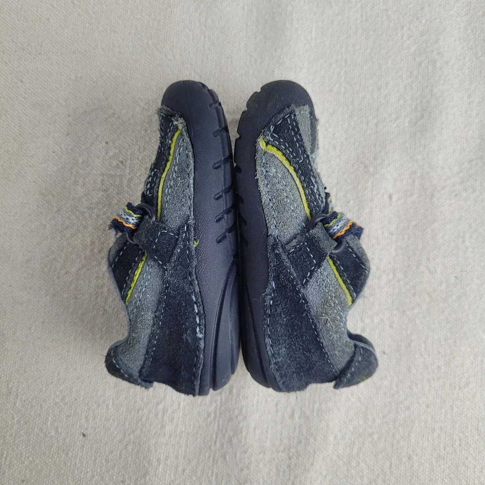 Stride Rite SRT Baby Boy Navy Blue Grey Suede Soft Motion Sneakers Size‎ 4.5W